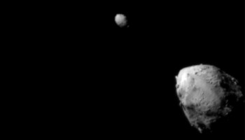 Dimorphos and Didymos in DART image