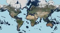 Satlas view of Earth land masses.