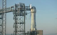 Blue Origin's New Shepard suborbital spaceship on pad