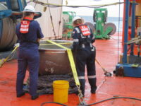 Coast Guard engineers examine Titan sub's aft titanium endcap